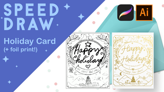 [Speed Draw] My holiday cards for 2018!