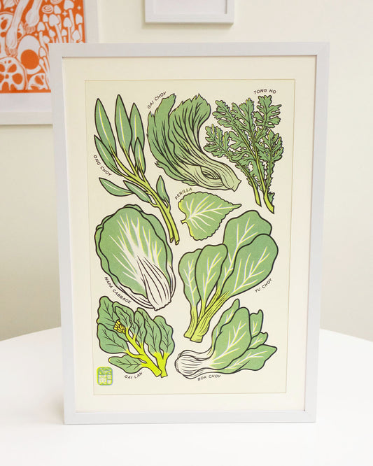 Asian Greens - Riso Print