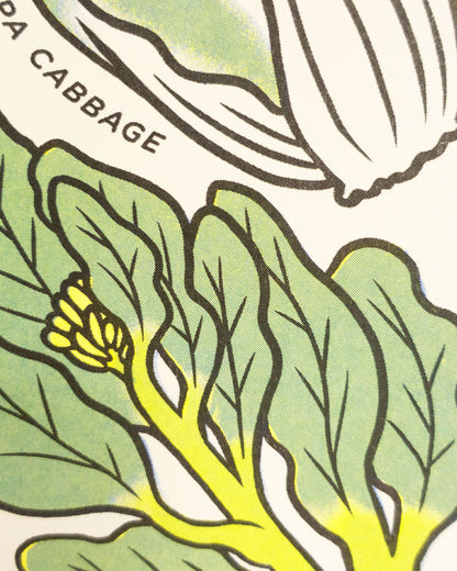 Asian Greens - Riso Print