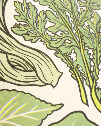 Asian Greens - Riso Print