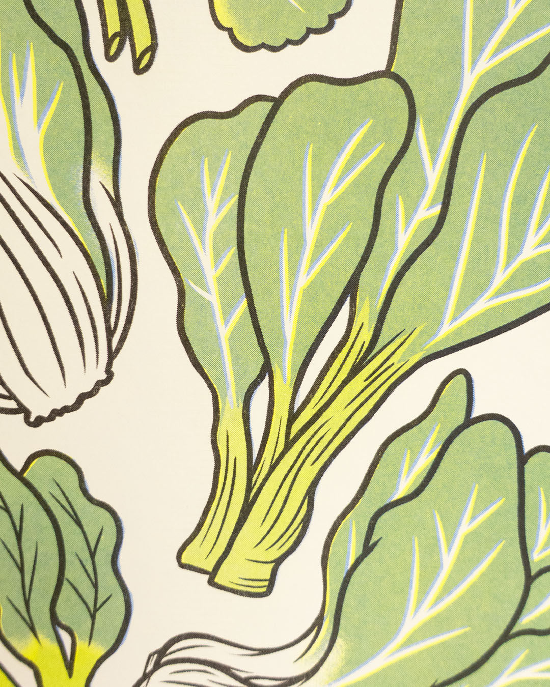 Asian Greens - Riso Print