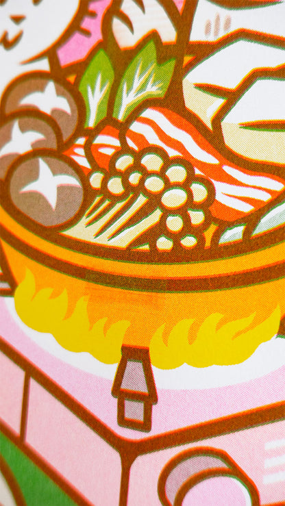 Hot Pot for Two - Riso Print