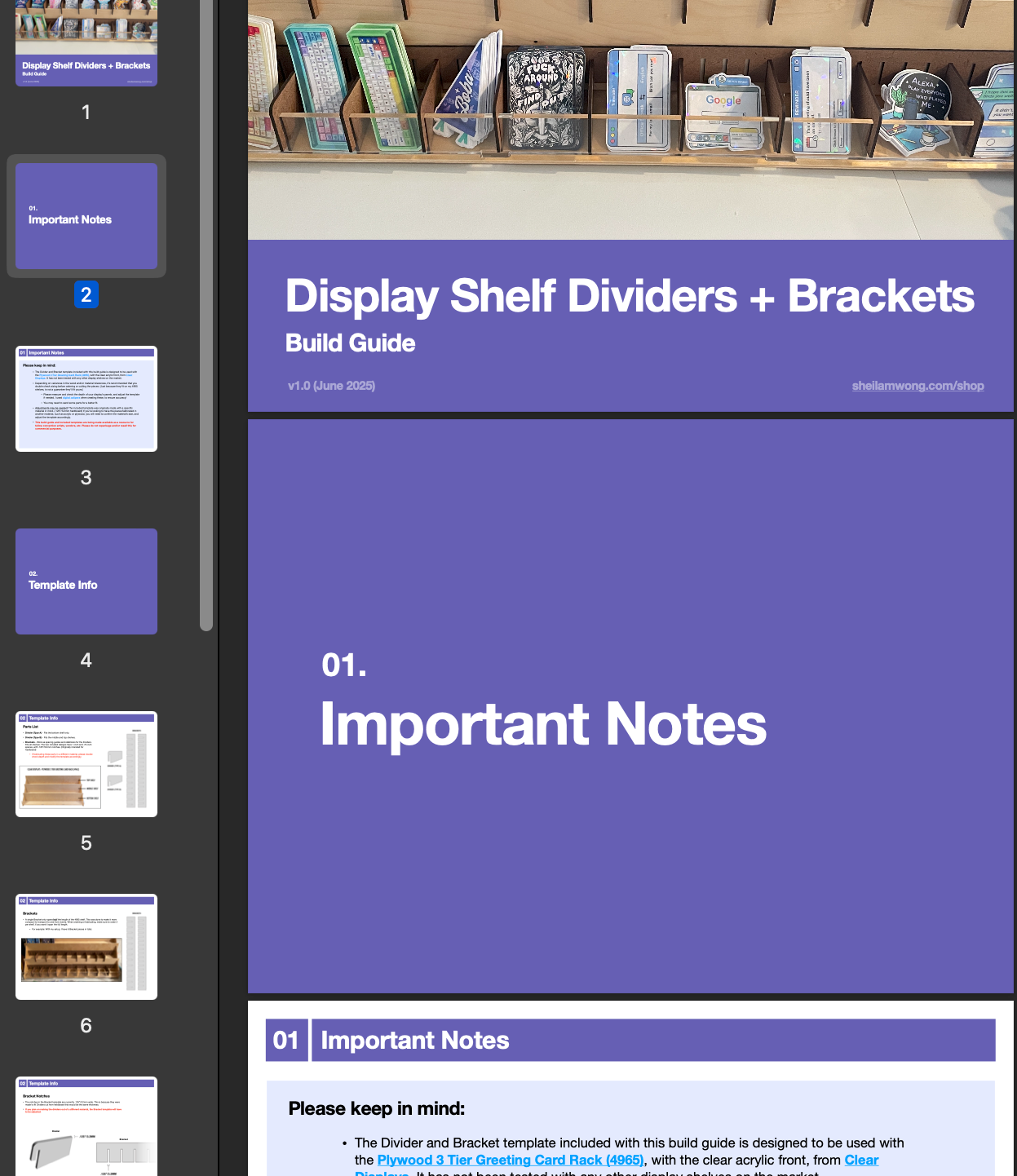 4965 Shelf Dividers + Brackets - Digital Template (AI, SVG)