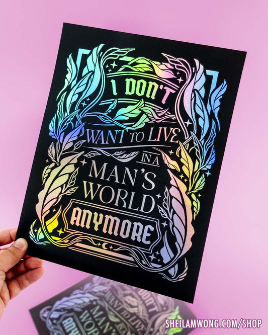 Man's World - 8.5"x11" Foil Print