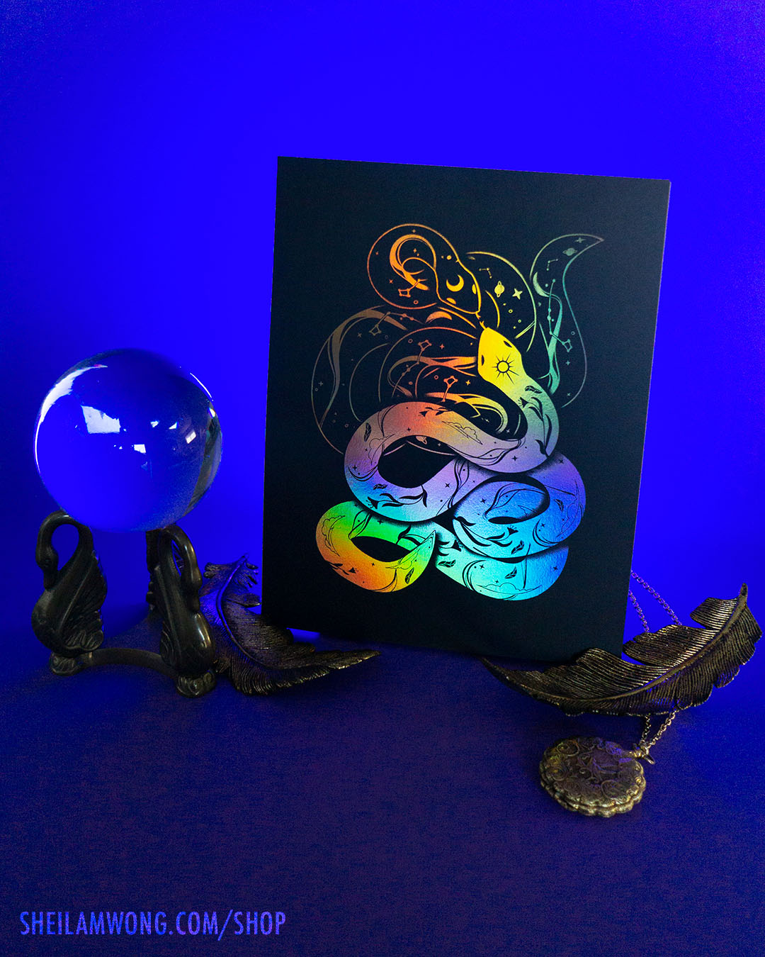 Celestial Serpents 8.5"x11" Foil Print