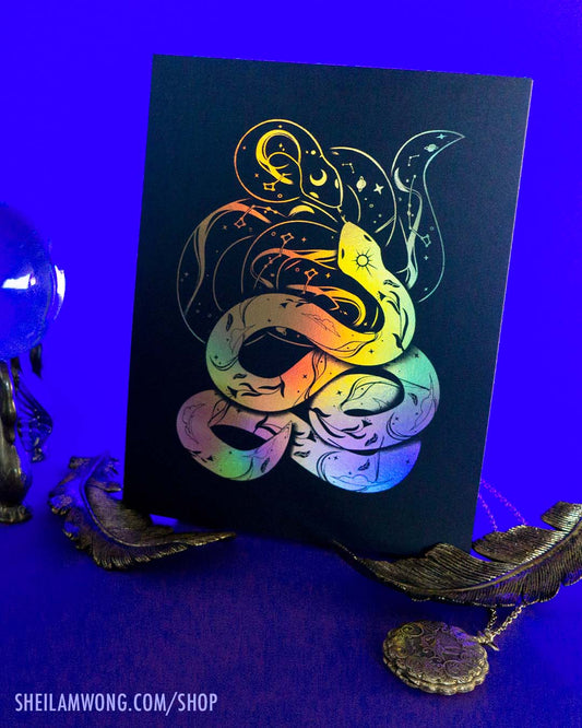 Celestial Serpents 8.5"x11" Foil Print