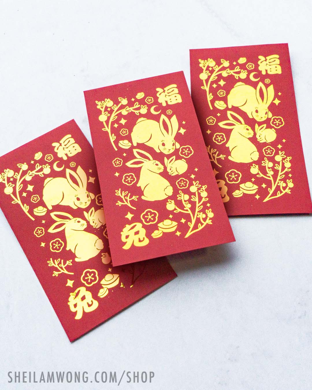 Year of the Rabbit Red Envelopes (Pack of 3)