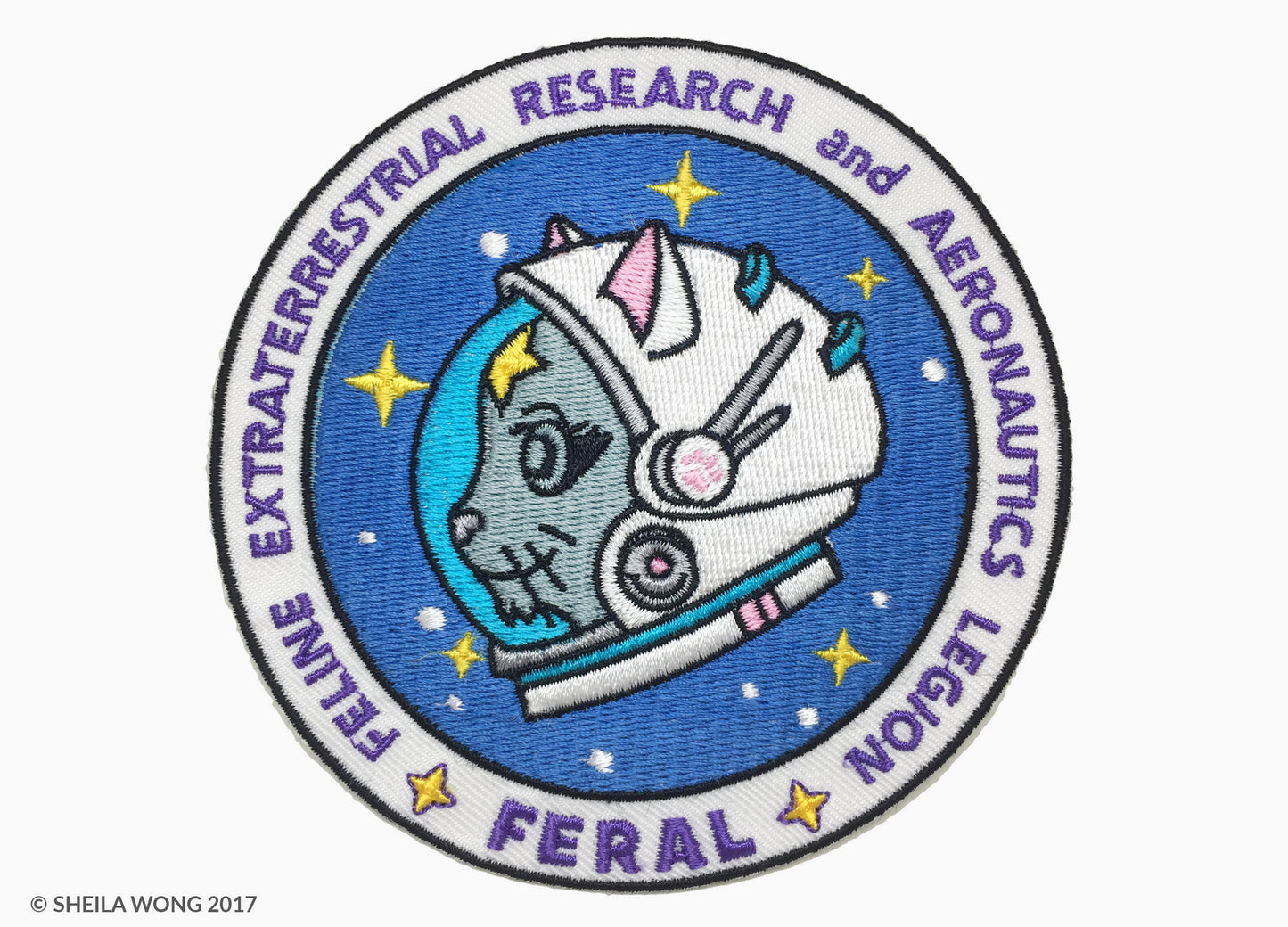 FERAL Cat Astronaut Iron-On Patch